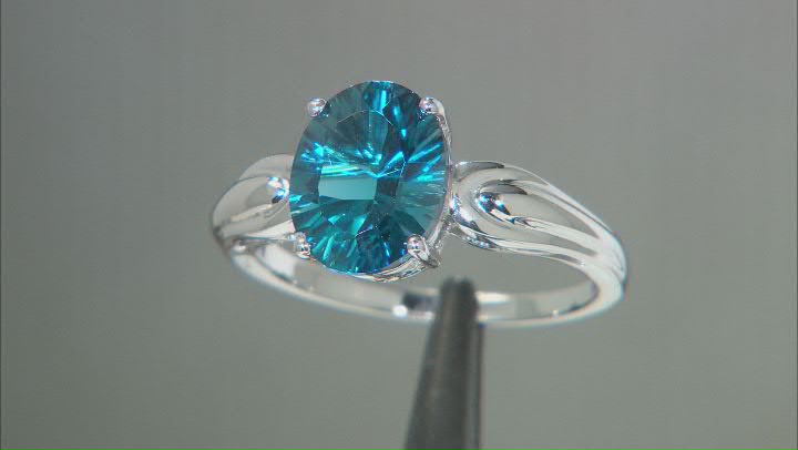 London Blue Topaz Rhodium Over Sterling Silver Ring 2.55ct Video Thumbnail