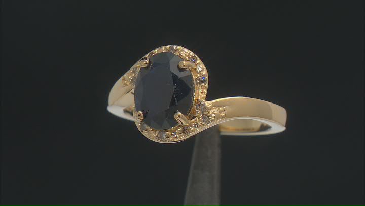 Blue Sapphire 18K Yellow Gold Over Sterling Silver Ring 2.05ctw Video Thumbnail