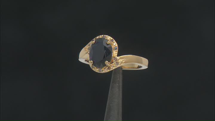 Blue Sapphire 18K Yellow Gold Over Sterling Silver Ring 2.05ctw Video Thumbnail