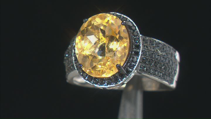 Yellow Citrine Rhodium Over Sterling Silver Ring 4.00ctw Video Thumbnail