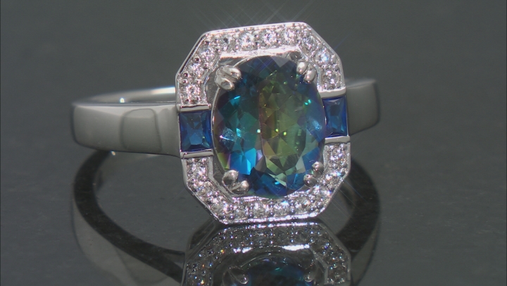 Blue Petalite Rhodium Over Sterling Silver Ring 1.99ctw Video Thumbnail