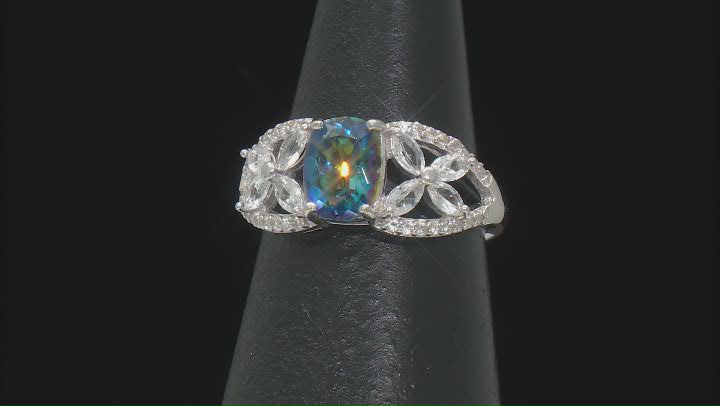 Blue Petalite Rhodium Over Sterling Silver Ring 1.61ctw Video Thumbnail