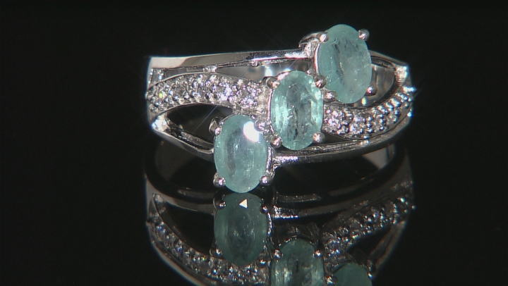 Green Grandidierite Sterling Silver Ring.1.62ctw Video Thumbnail