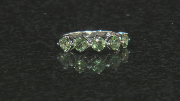 Green Apatite Sterling Silver Band Ring 2.08ctw Video Thumbnail