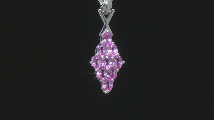 Pink Ceylon Sapphire Rhodium Over Silver Pendant With Chain Video Thumbnail
