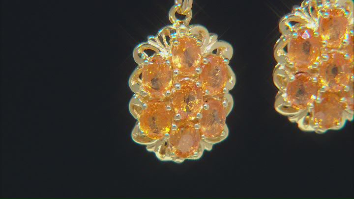 Mandarin Garnet 18K Yellow Gold Over Silver Earrings 2.50ctw Video Thumbnail