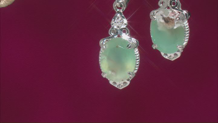 Aquaprase® & White Diamond Accent Rhodium Over Silver Earrings 0.01ctw Video Thumbnail