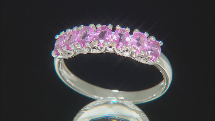Pink Ceylon Sapphire Sterling Silver Band Ring 1.25ctw Video Thumbnail