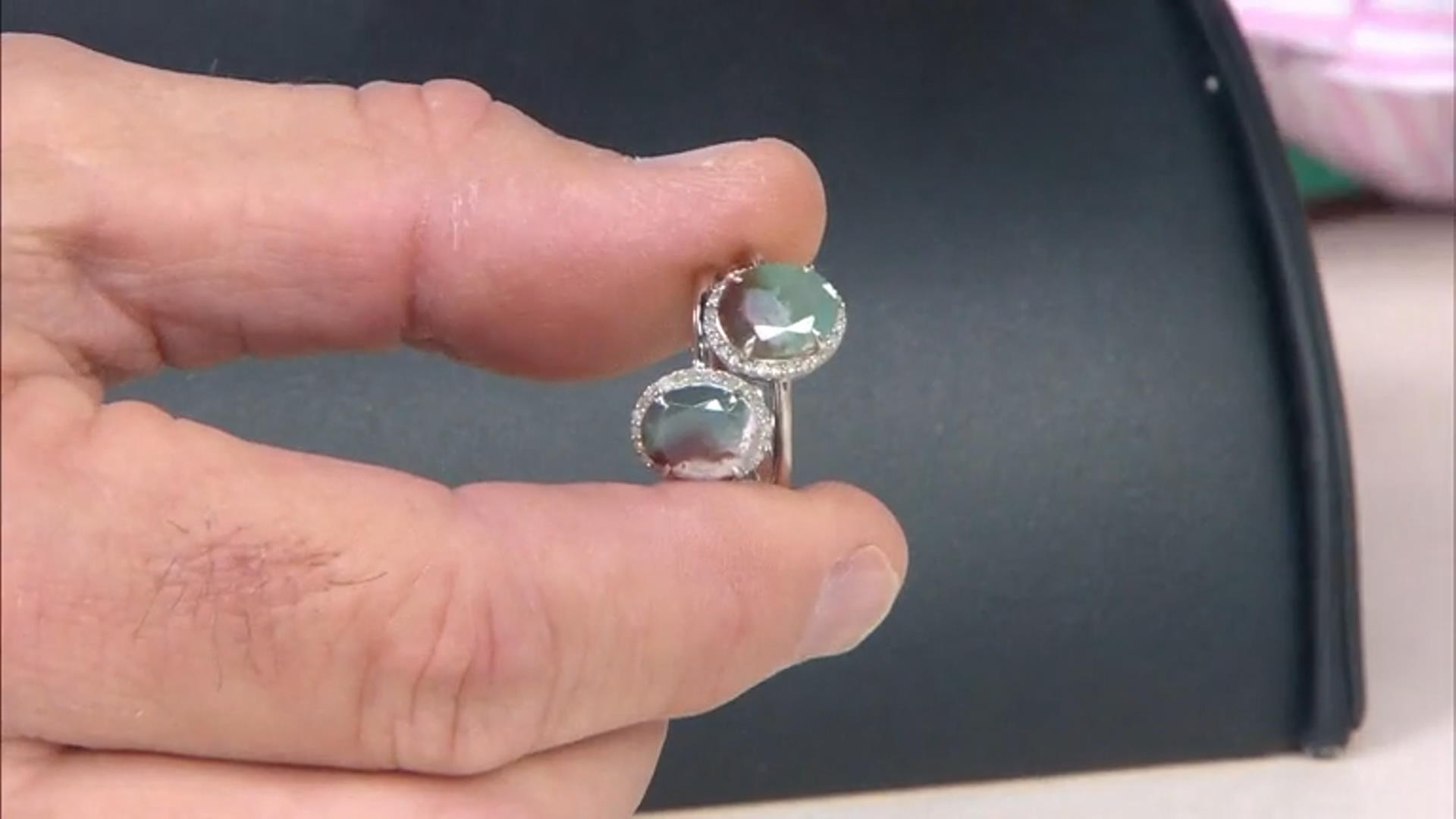 Aquaprase® & Diamond Rhodium Over Sterling Silver Ring 0.12ctw Video Thumbnail