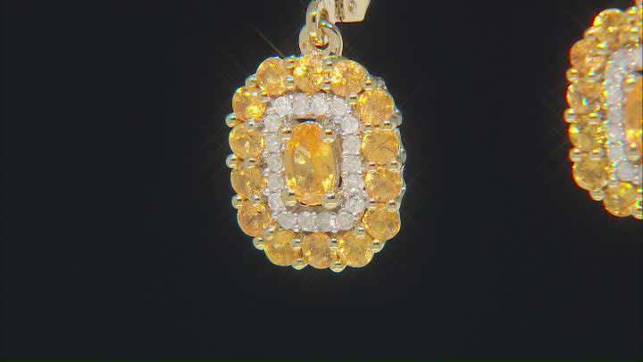 Orange Namibian Mandarin Garnet & Diamond 18k Gold Over Silver Earrings 1.77ctw Video Thumbnail