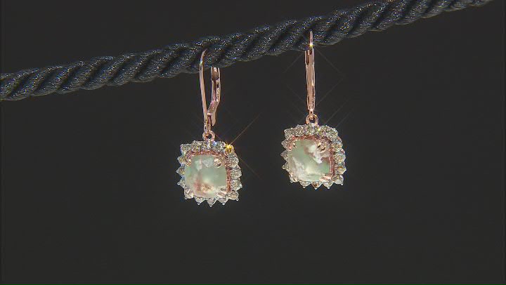 Aquaprase® & Champagne Diamond 18k Rose Gold Over Silver Earrings .42ctw Video Thumbnail