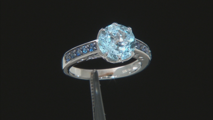 Sky Blue Topaz Rhodium Over Silver Ring 4.65ctw Video Thumbnail