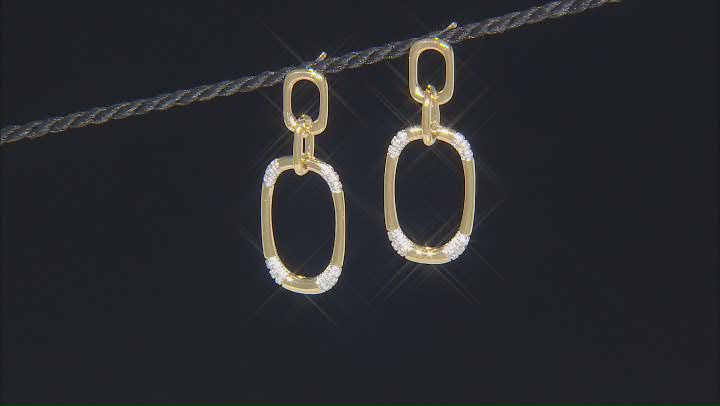 White Diamond Accent 14k Yellow Gold Over Sterling Silver Dangle Earrings