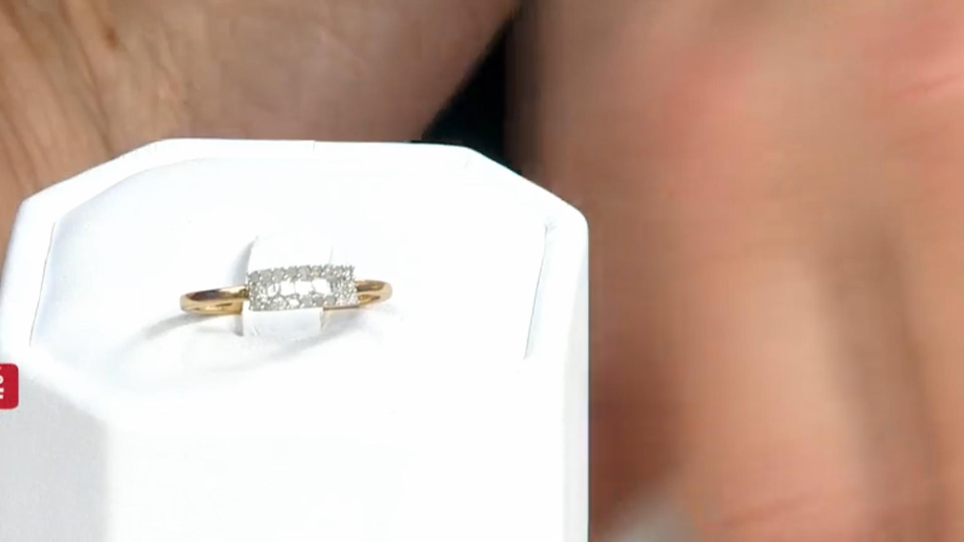 White Diamond 14k Yellow Gold Over Sterling Silver Band Ring .20ctw Video Thumbnail