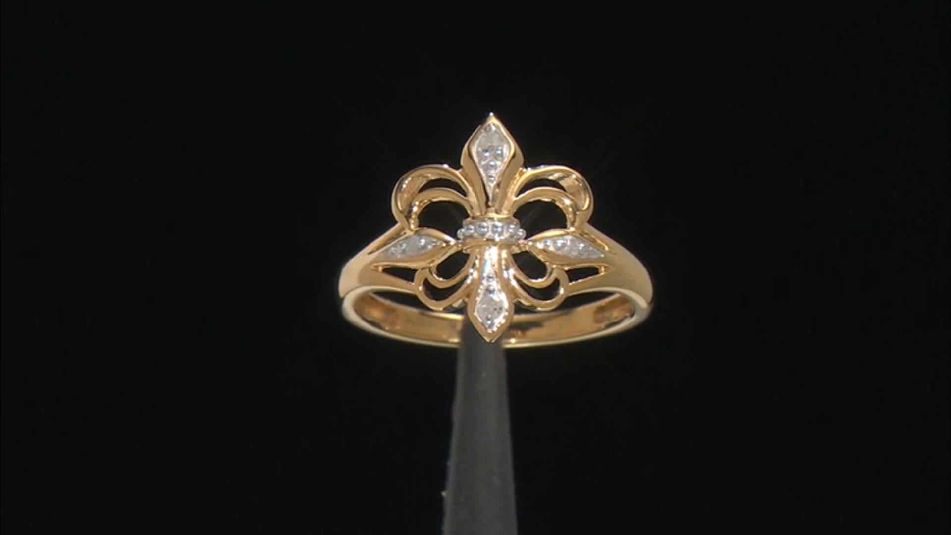White Diamond Accent 14k Yellow Gold Over Sterling Silver Ring Video Thumbnail