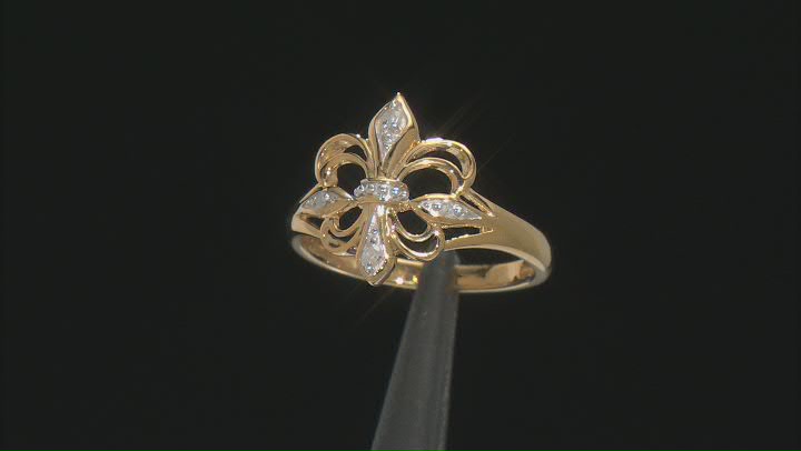 White Diamond Accent 14k Yellow Gold Over Sterling Silver Ring Video Thumbnail