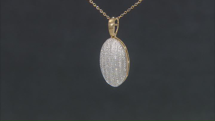 White Diamond 14k Yellow Gold Over Sterling Silver Cluster Pendant With 20" Cable Chain 0.33ctw Video Thumbnail