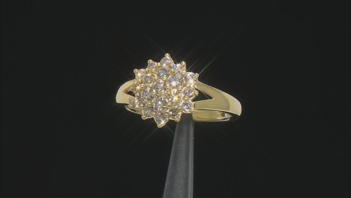 Candlelight Diamonds™ 14k Yellow Gold Over Sterling Silver Cluster Ring 0.75ctw Video Thumbnail