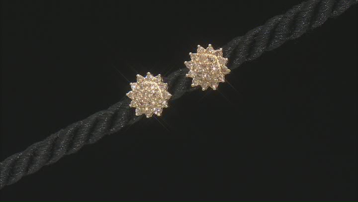 Candlelight Diamonds™ 14k Yellow Gold Over Sterling Silver Cluster Stud Earrings 0.75ctw Video Thumbnail
