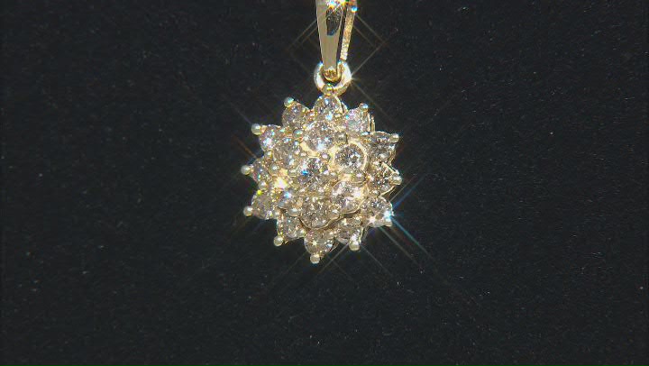 Candlelight Diamonds™ 14k Yellow Gold Over Sterling Silver Cluster Pendant With 18" Chain 0.75ctw Video Thumbnail