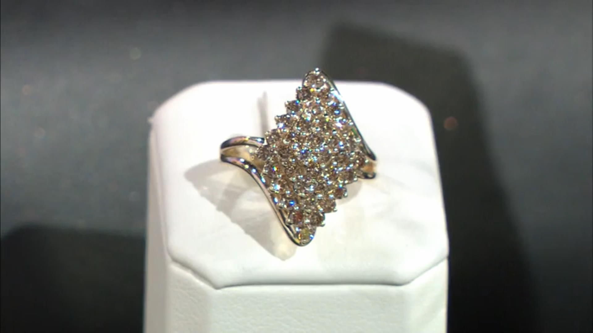 Candlelight Diamonds™ 14k Yellow Gold Over Sterling Silver Cluster Ring 1.50ctw Video Thumbnail