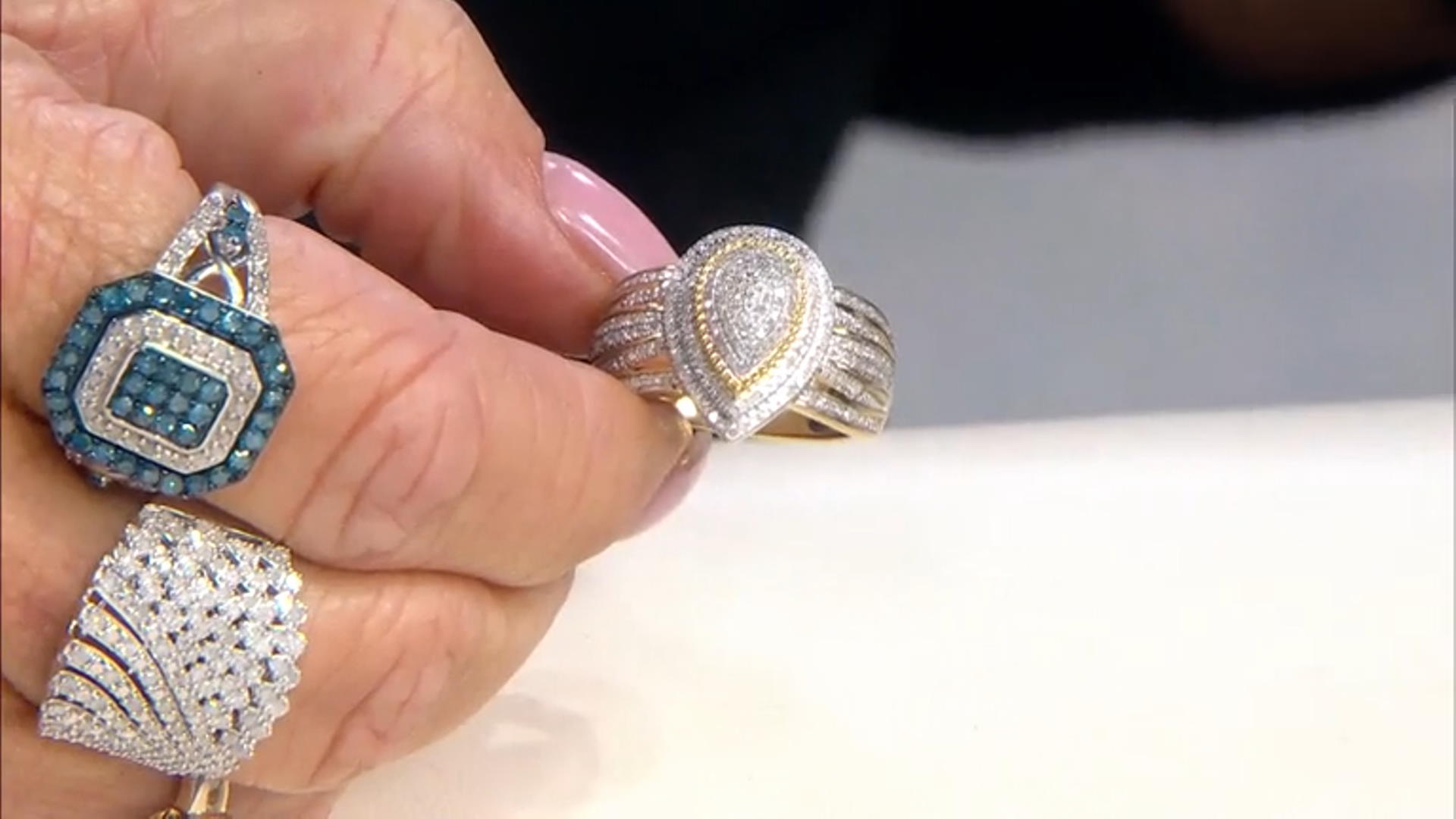 White Diamond 14k Yellow Gold Over Sterling Silver Cluster Ring 0.50ctw Video Thumbnail