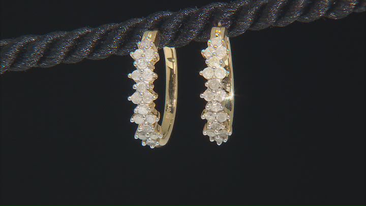 White Diamond 14k Yellow Gold Over Sterling Silver Ring & Earring Jewelry Set 1.10ctw Video Thumbnail