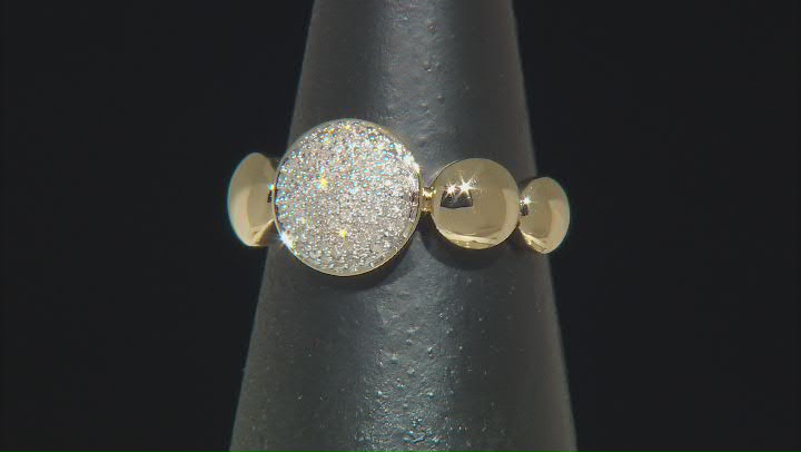 White Diamond 14k Yellow Gold Over Sterling Silver Cluster Ring 0.20ctw Video Thumbnail
