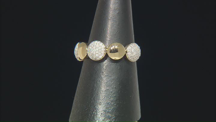 White Diamond 14k Yellow Gold Over Sterling Silver Cluster Ring 0.33ctw Video Thumbnail