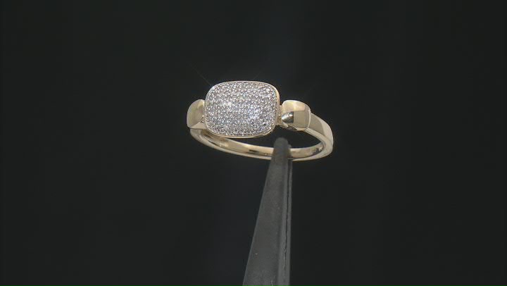 White Diamond 14k Yellow Gold Over Sterling Silver Cluster Ring 0.20ctw Video Thumbnail