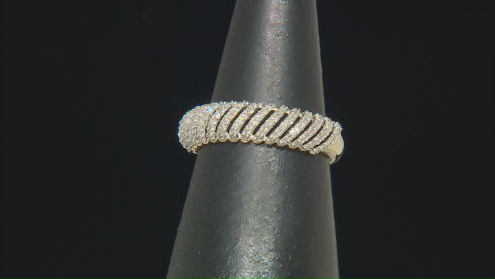 White Diamond 14k Yellow Gold Over Sterling Silver Band Ring 0.33ctw Video Thumbnail