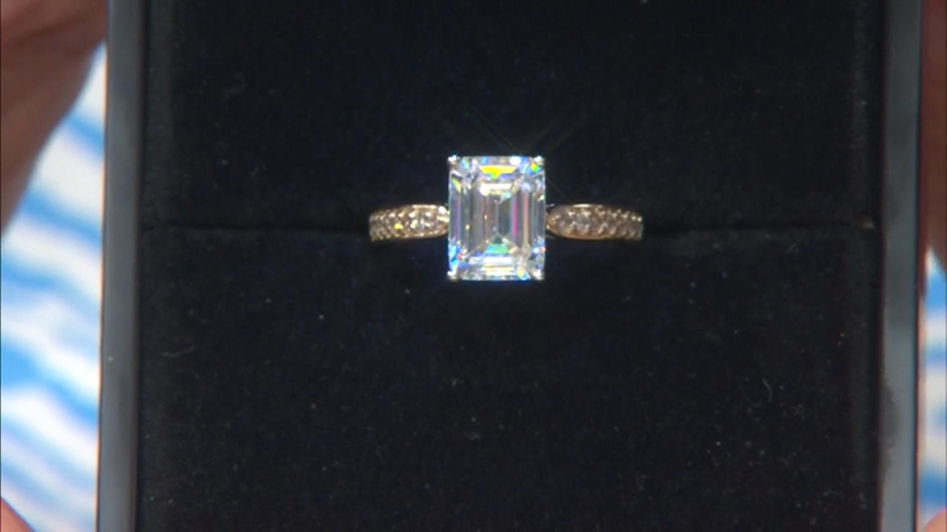 Strontium Titanate And Champagne Diamond 10K Yellow Gold Ring 3.22ctw Video Thumbnail