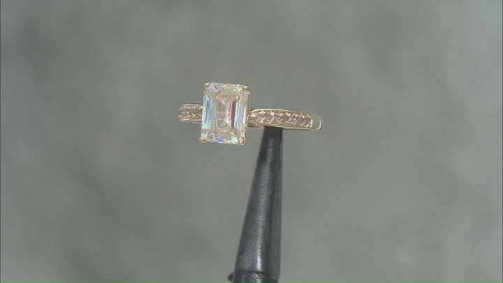 Strontium Titanate And Champagne Diamond 10K Yellow Gold Ring 3.22ctw Video Thumbnail