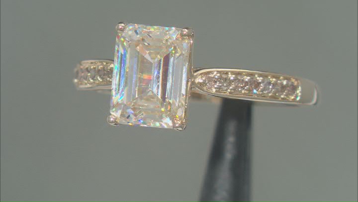 Strontium Titanate And Champagne Diamond 10K Yellow Gold Ring 3.22ctw Video Thumbnail