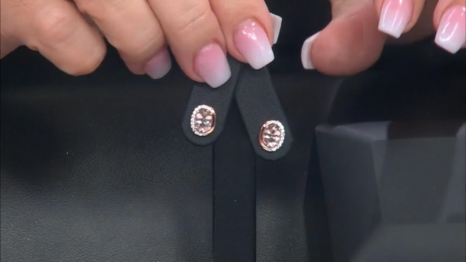 Peach Morganite 10k Rose Gold Earrings 1.42ctw Video Thumbnail