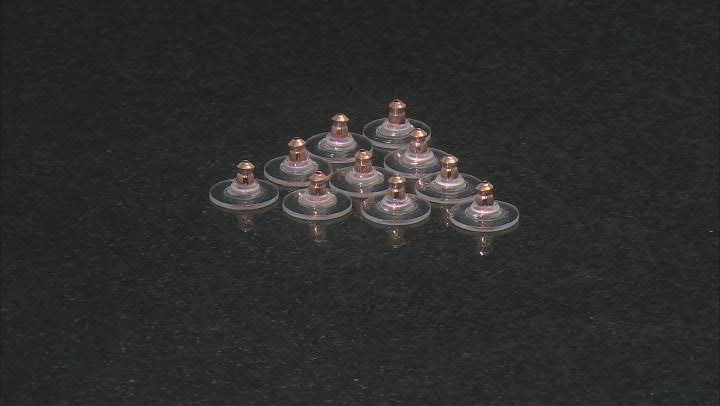 10 Piece Set Of 14K Rose Gold Over Sterling Silver Bullet Clutch Earring Backs W/ Pad Video Thumbnail