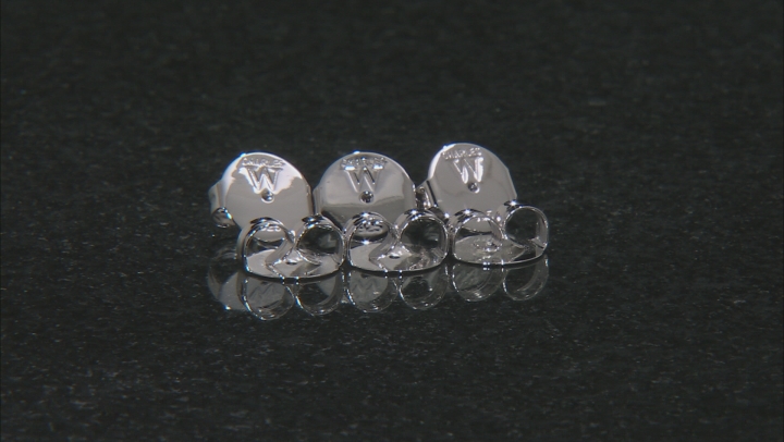 6 Piece Set Of Rhodium Over Sterling Silver Jumbo Friction Backs Video Thumbnail