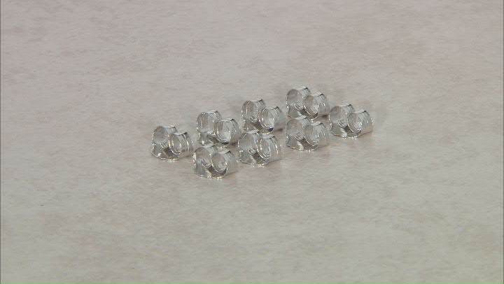 8 Piece Set of Rhodium Over Sterling Silver X-Large Backs Video Thumbnail