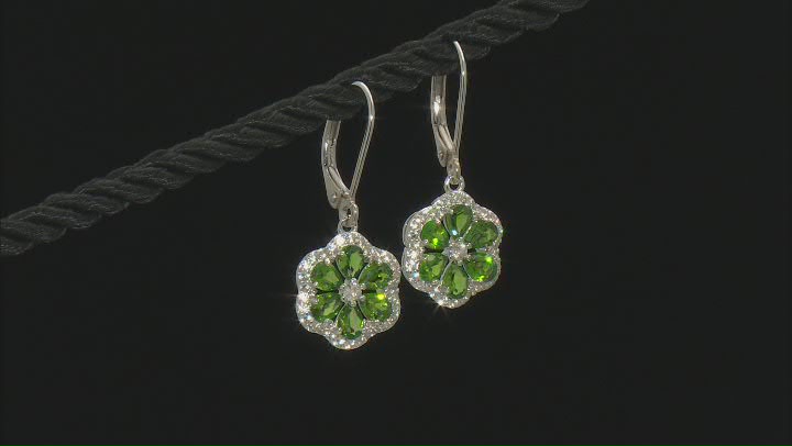 Green Chrome Diopside Rhodium Over Sterling Silver Earrings 2.08ctw Video Thumbnail
