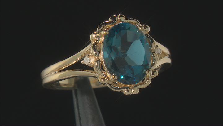 London Blue Topaz 18K Yellow Gold Over Sterling Silver Ring 2.77ctw Video Thumbnail