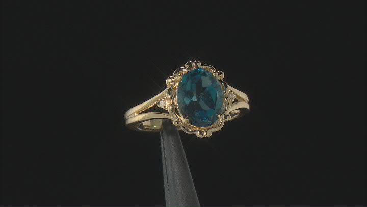 London Blue Topaz 18K Yellow Gold Over Sterling Silver Ring 2.77ctw Video Thumbnail