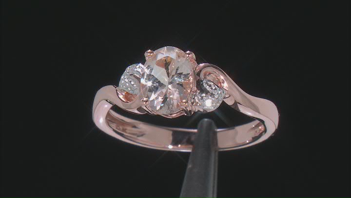 Peach Morganite 18k Rose Gold Over Sterling Silver Ring 0.95ctw Video Thumbnail