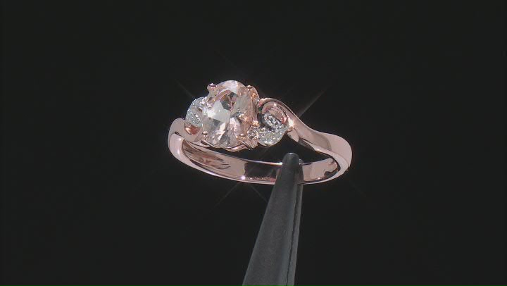 Peach Morganite 18k Rose Gold Over Sterling Silver Ring 0.95ctw Video Thumbnail
