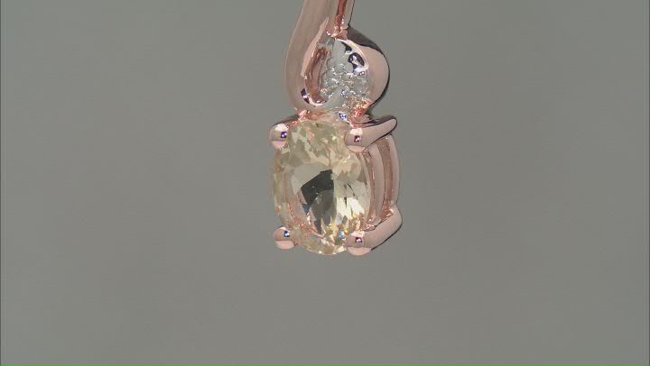 Peach Morganite 18k Rose Gold Over Silver Pendant With Chain 0.94ct Video Thumbnail