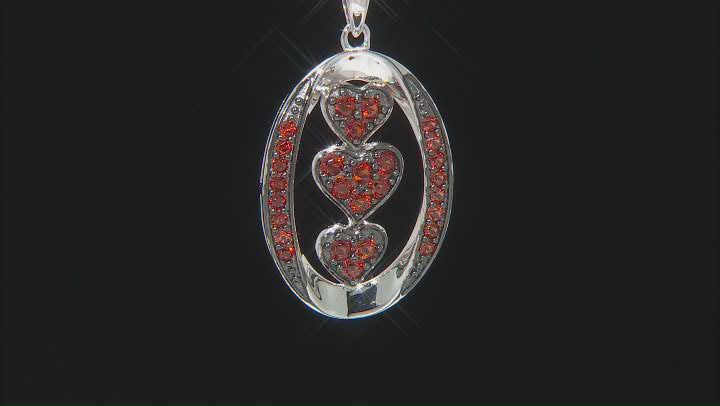 Red Vermelho Garnet™ Rhodium Over Sterling Silver Pendant With Chain .67ctw Video Thumbnail