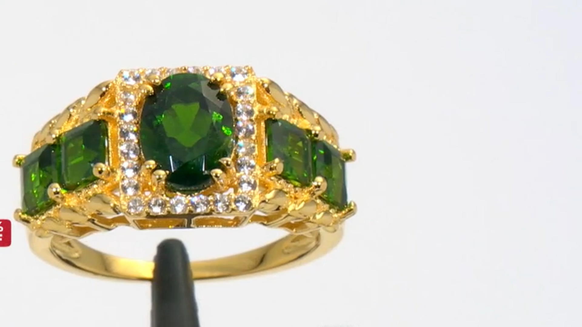 Green Chrome Diopside 18k Yellow Gold Over Silver Ring 2.69ctw Video Thumbnail