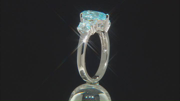 Sky Blue Topaz Rhodium Over Sterling Silver Ring 3.05ctw Video Thumbnail