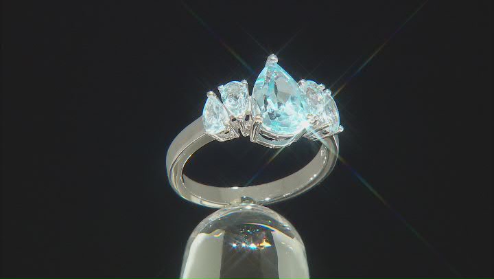 Sky Blue Topaz Rhodium Over Sterling Silver Ring 3.05ctw Video Thumbnail