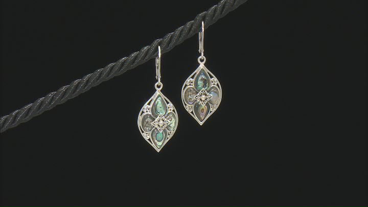 Multicolor Abalone Shell Rhodium Over Sterling Silver Earrings Video Thumbnail