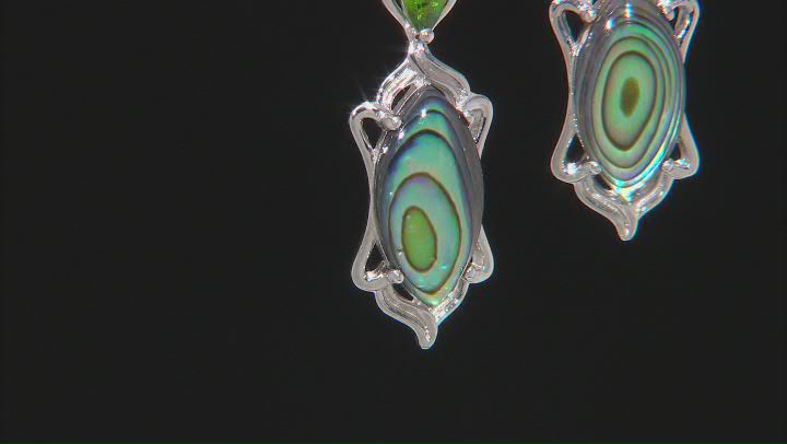 Multicolor Abalone Shell Rhodium Over Silver Earrings 0.44ctw Video Thumbnail